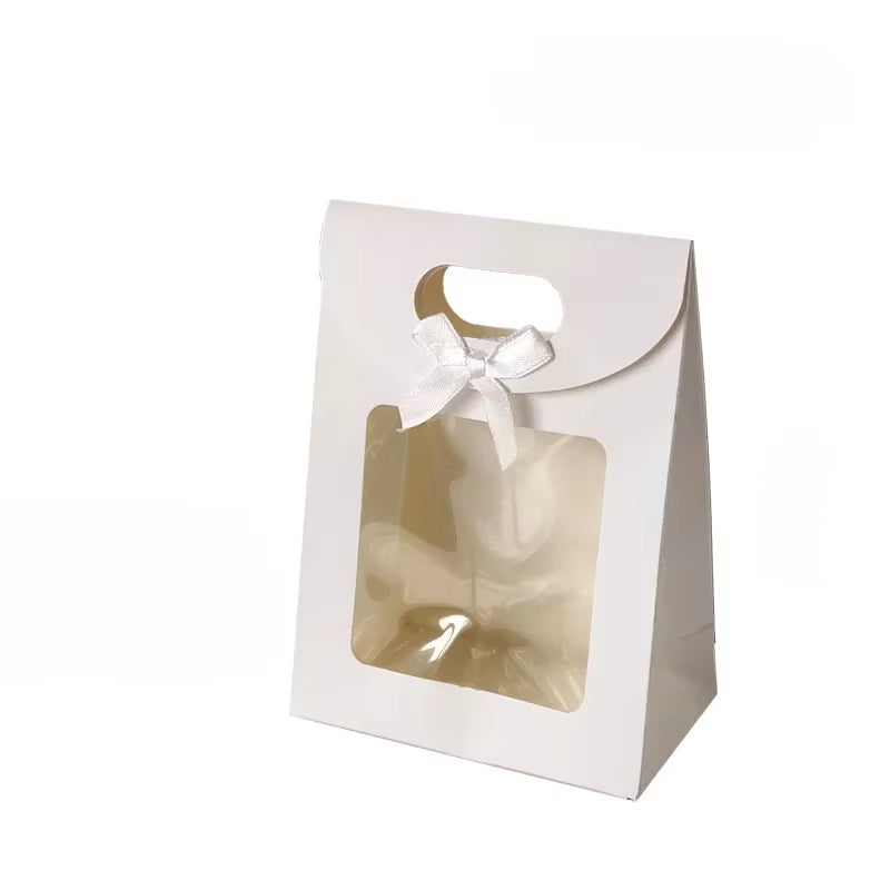 Sacchetti Regalo Con Finestra Trasparente Da 10/20 Pezzi per Matrimonio, Compleanno, Festa a Casa, Scatola Di Imballaggio Bianca Nera, Borsa Da Asporto per Cottura