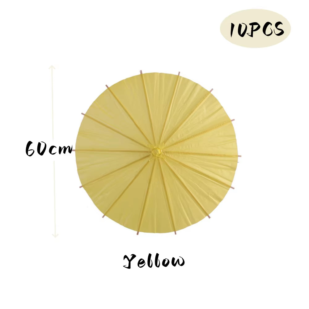 White Paper Umbrellas - 10 to 50 Pieces, 60/80 cm Chinese Parasol Photography Props for Summer Events, Weddings, and Baby Showers
