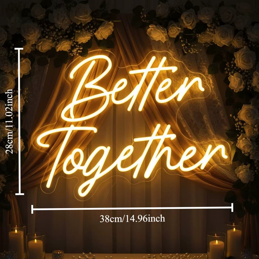 Wedding Neon Sign Better Together – LED Wedding Decor