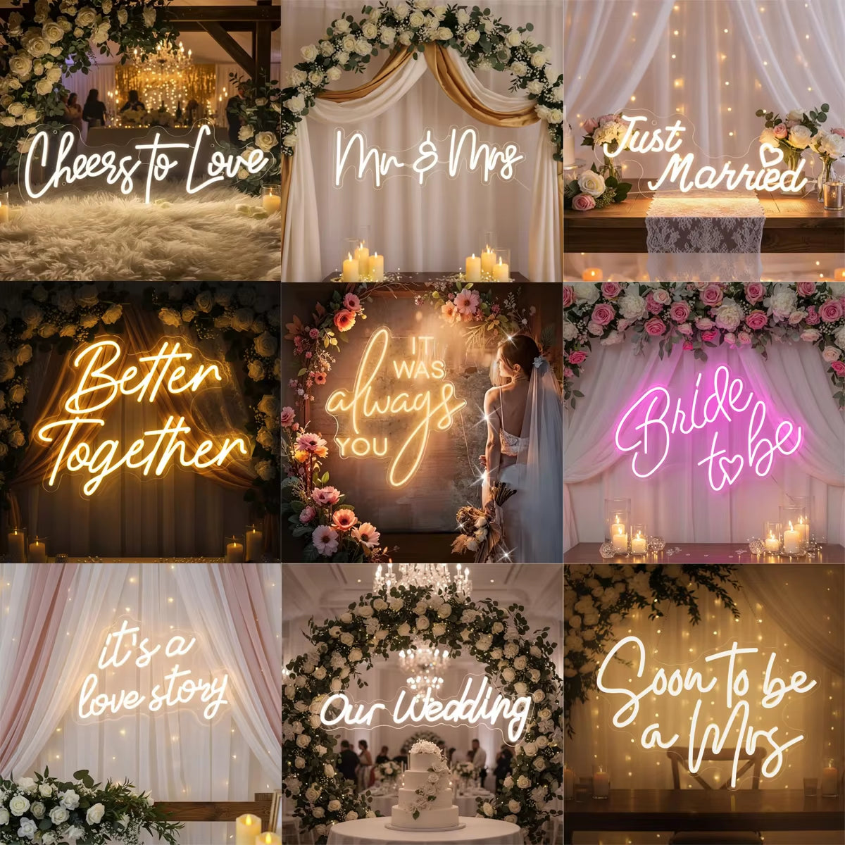 Wedding Neon Sign Better Together – LED Wedding Decor