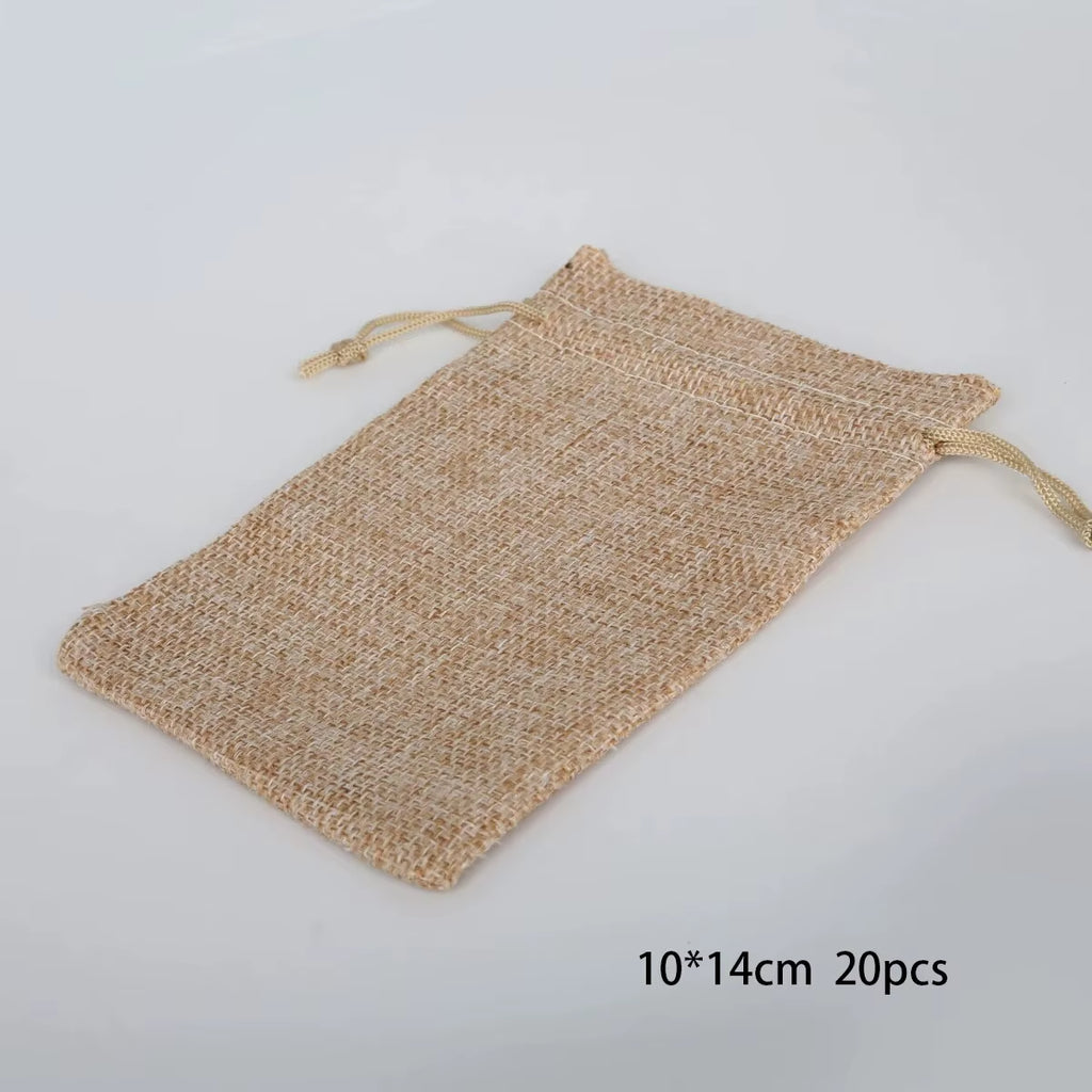 Cotton and Hemp Pocket Gift Bag Bundle (15-50 Pieces) for Children's Day and Wedding Candy Packaging