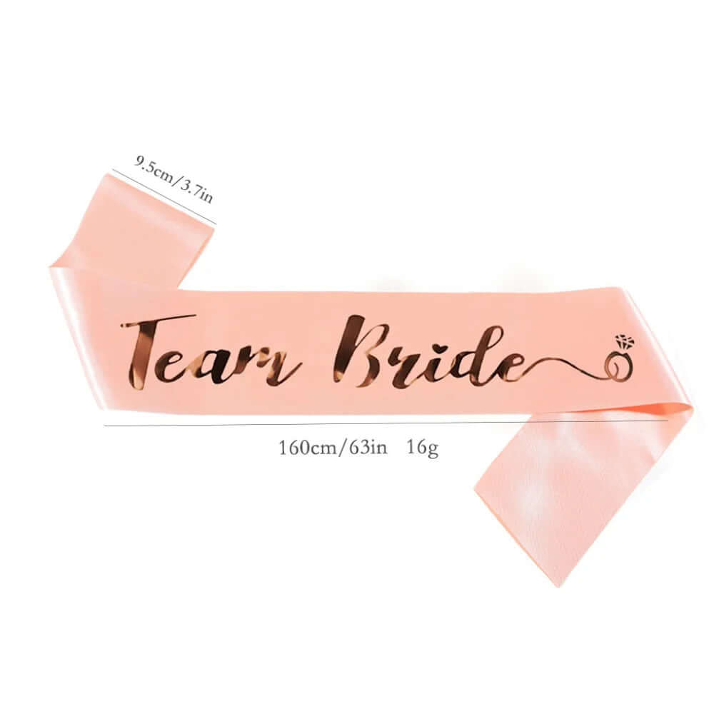 team bride satin sash