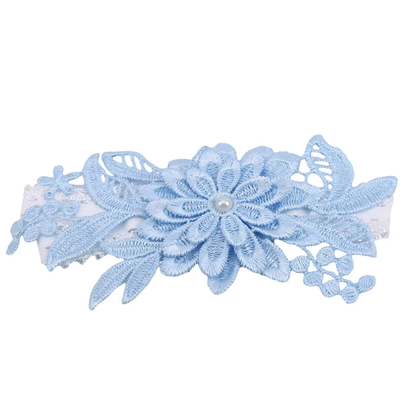 Elegant Lace 2-Piece Wedding Garter Set with Floral Embroidery for Brides