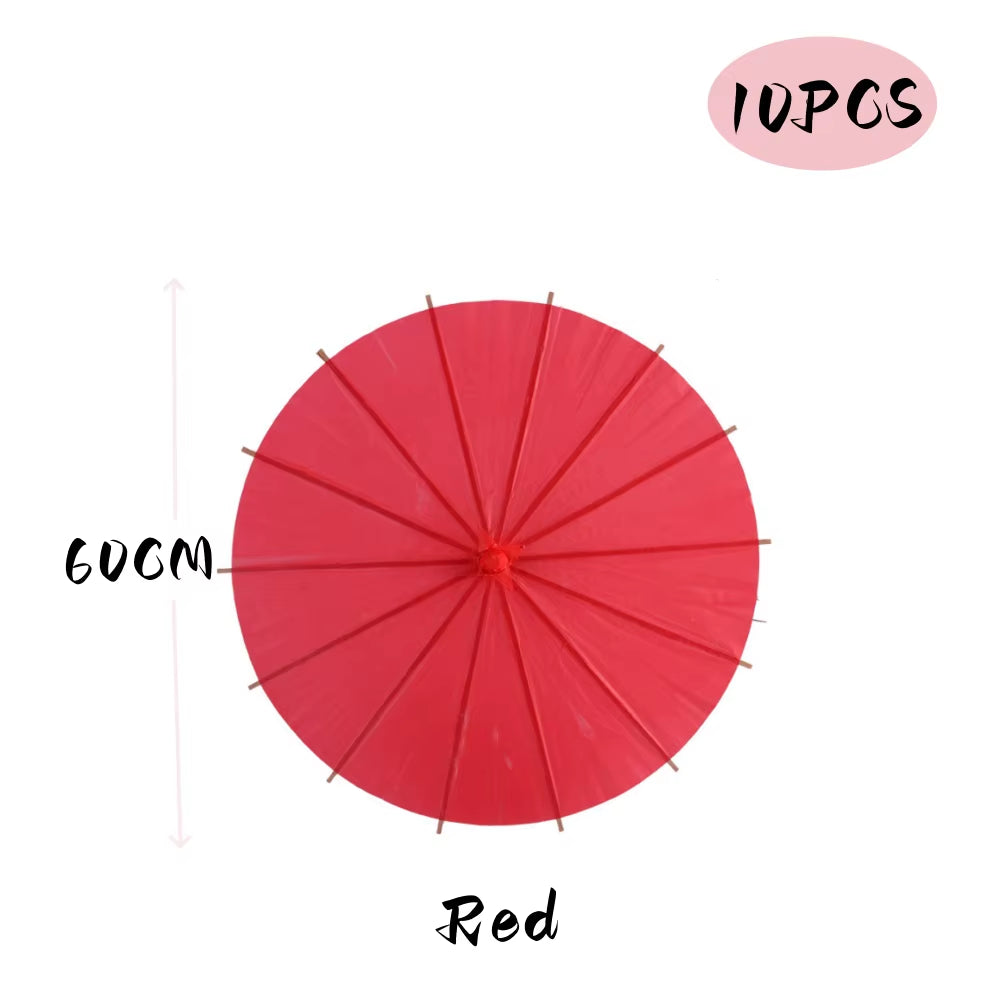 White Paper Umbrellas - 10 to 50 Pieces, 60/80 cm Chinese Parasol Photography Props for Summer Events, Weddings, and Baby Showers