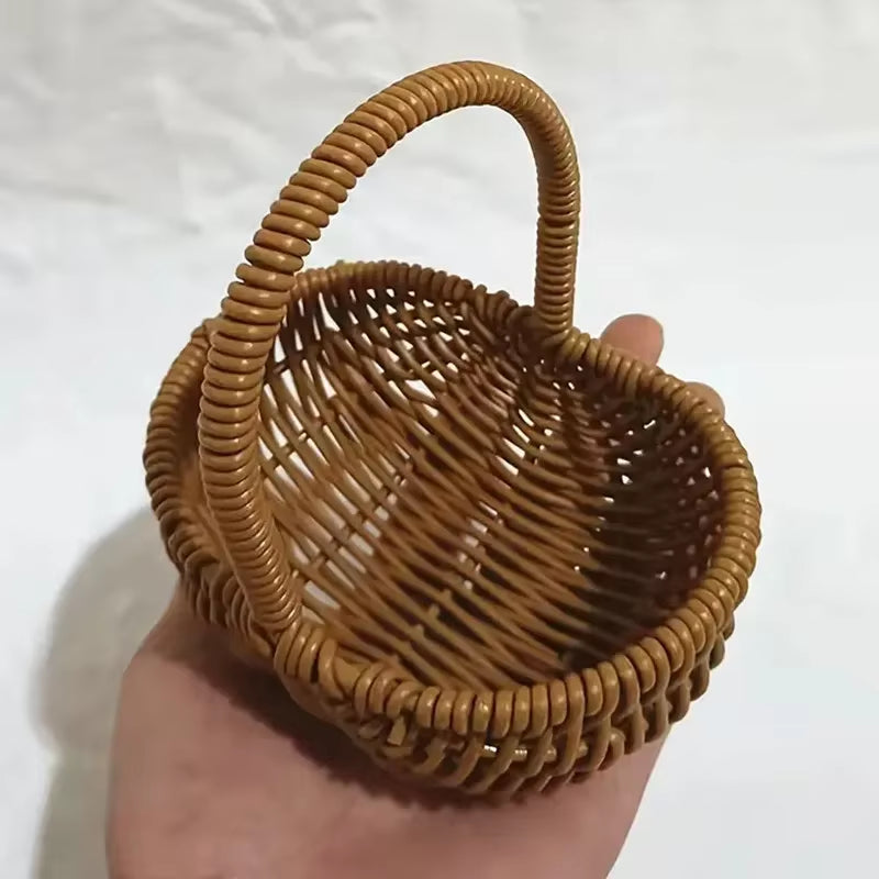 Cesto Di Fiori Intrecciato a Mano Da 1 Pezzo, Cesto Intrecciato a Mano Con Fiori Artificiali Secchi Con Decorazione Floreale, Cesto Di Frutta Fatto a Mano