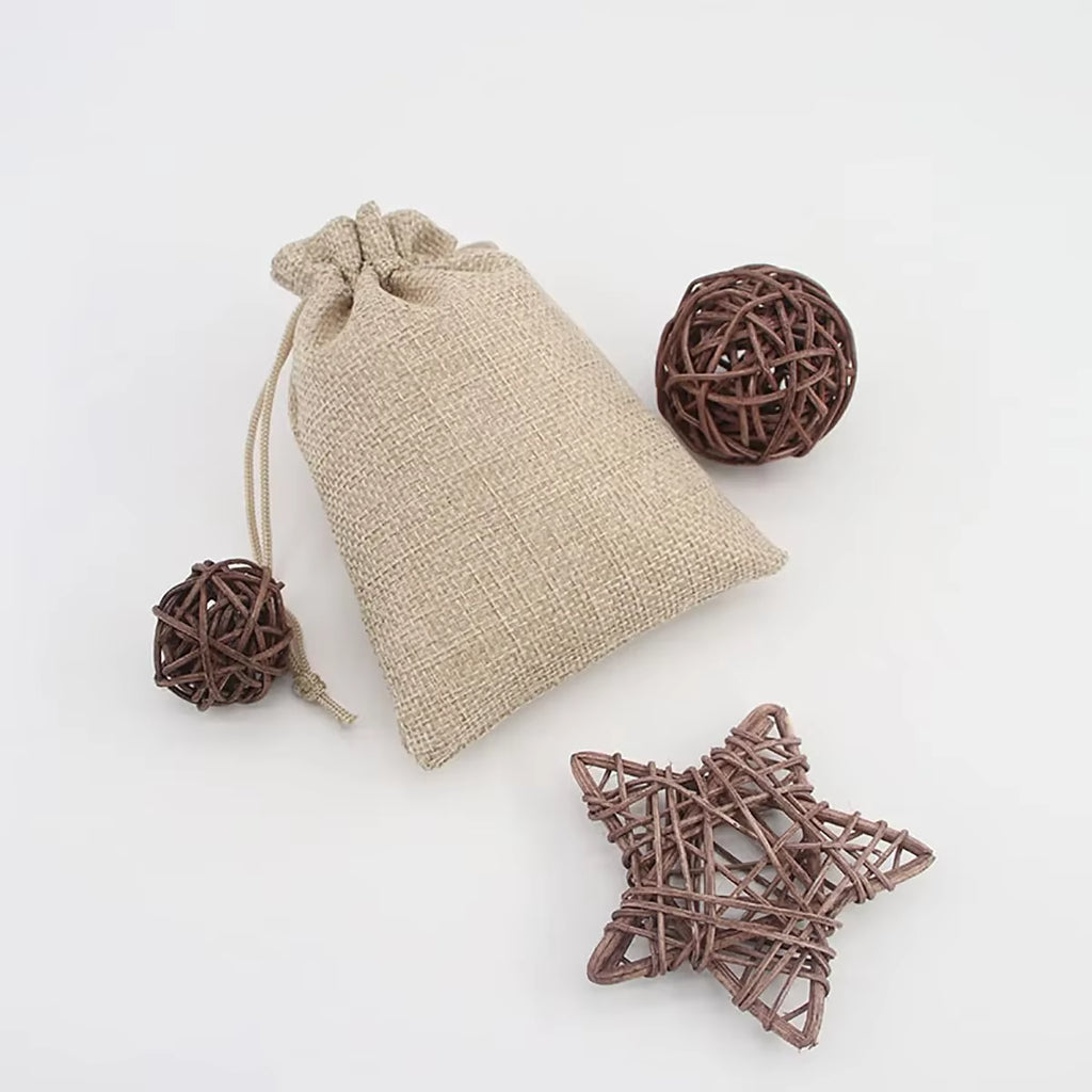 Cotton and Hemp Pocket Gift Bag Bundle (15-50 Pieces) for Children's Day and Wedding Candy Packaging