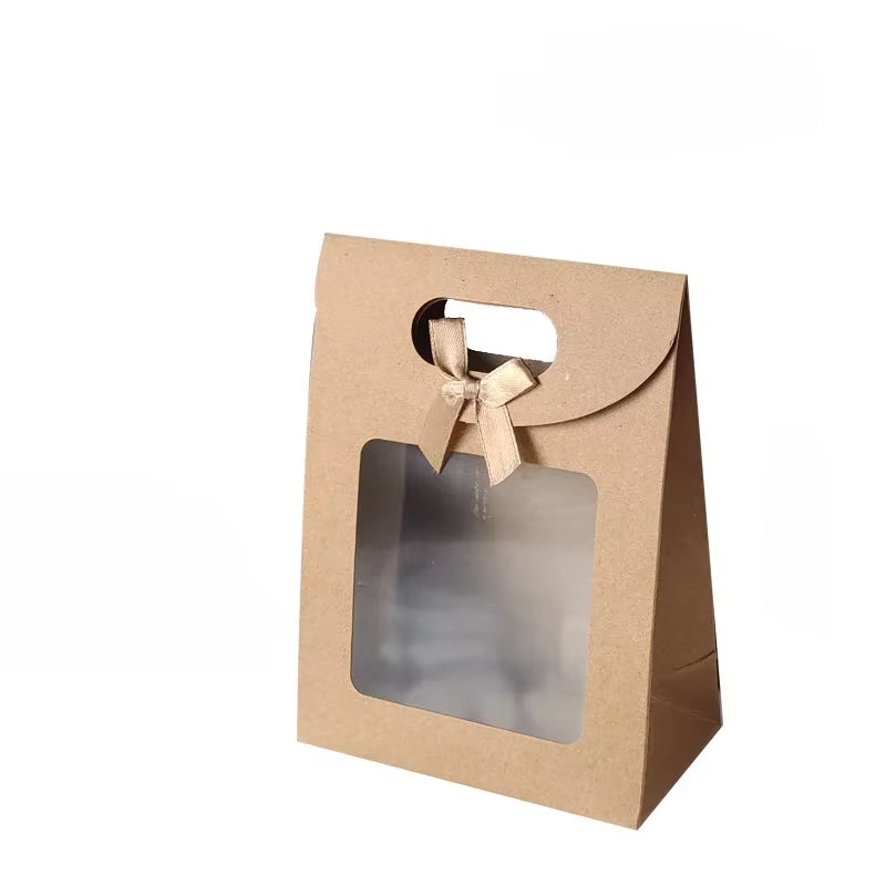 Sacchetti Regalo Con Finestra Trasparente Da 10/20 Pezzi per Matrimonio, Compleanno, Festa a Casa, Scatola Di Imballaggio Bianca Nera, Borsa Da Asporto per Cottura