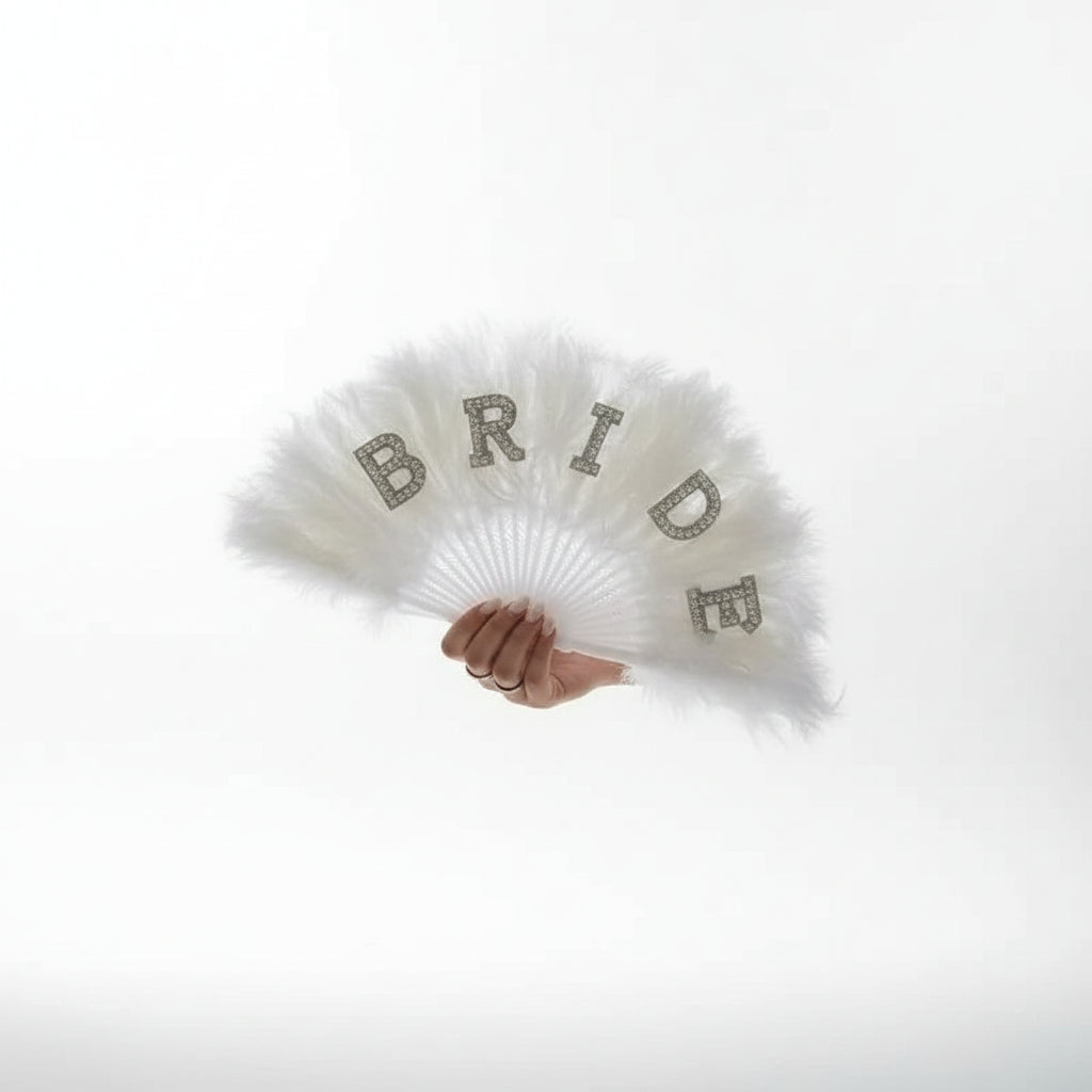bridal feather fan