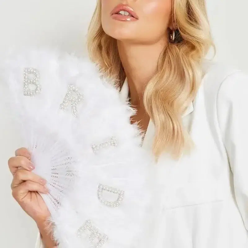 bridal feather fan