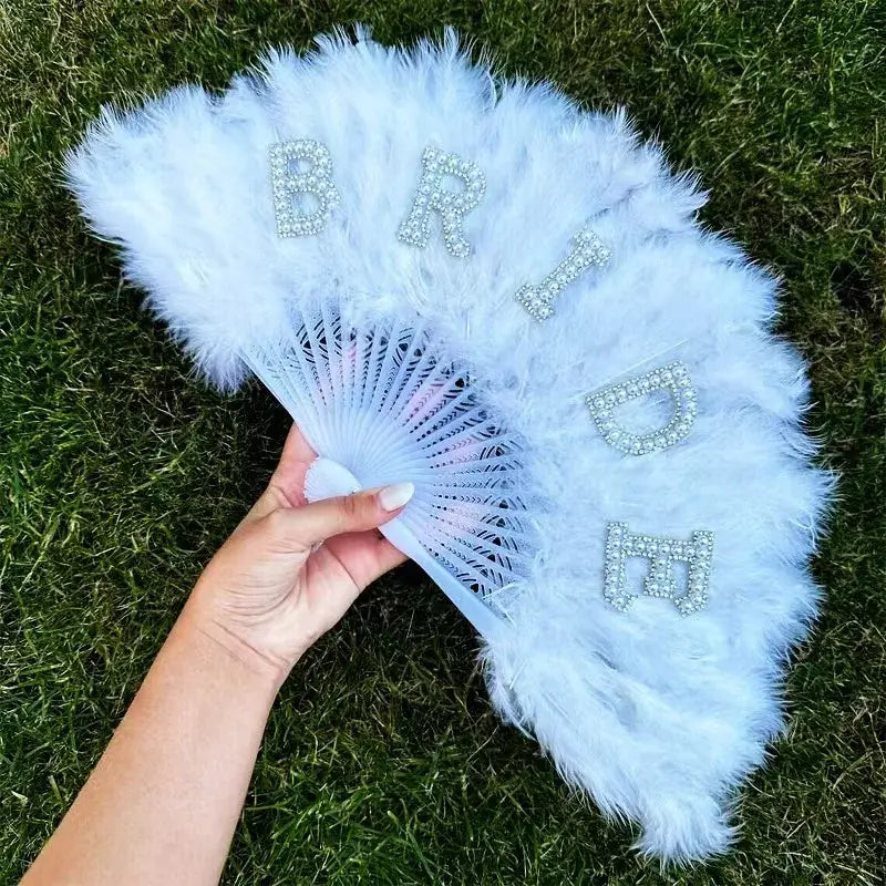 bridal feather fan