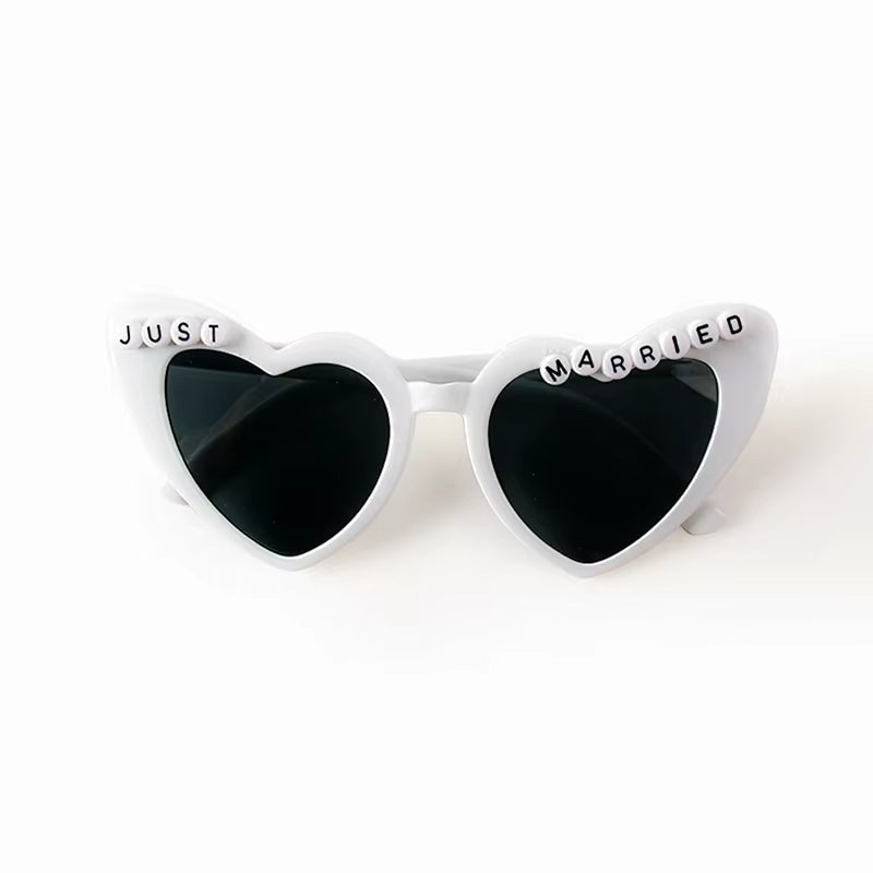 Heart-Shaped Sunglasses for Bride and Groom - Elegant Wedding Decorations and Bachelorette Party Supplies