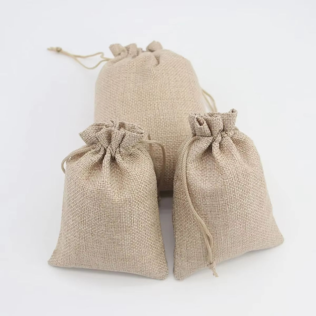 Cotton and Hemp Pocket Gift Bag Bundle (15-50 Pieces) for Children's Day and Wedding Candy Packaging