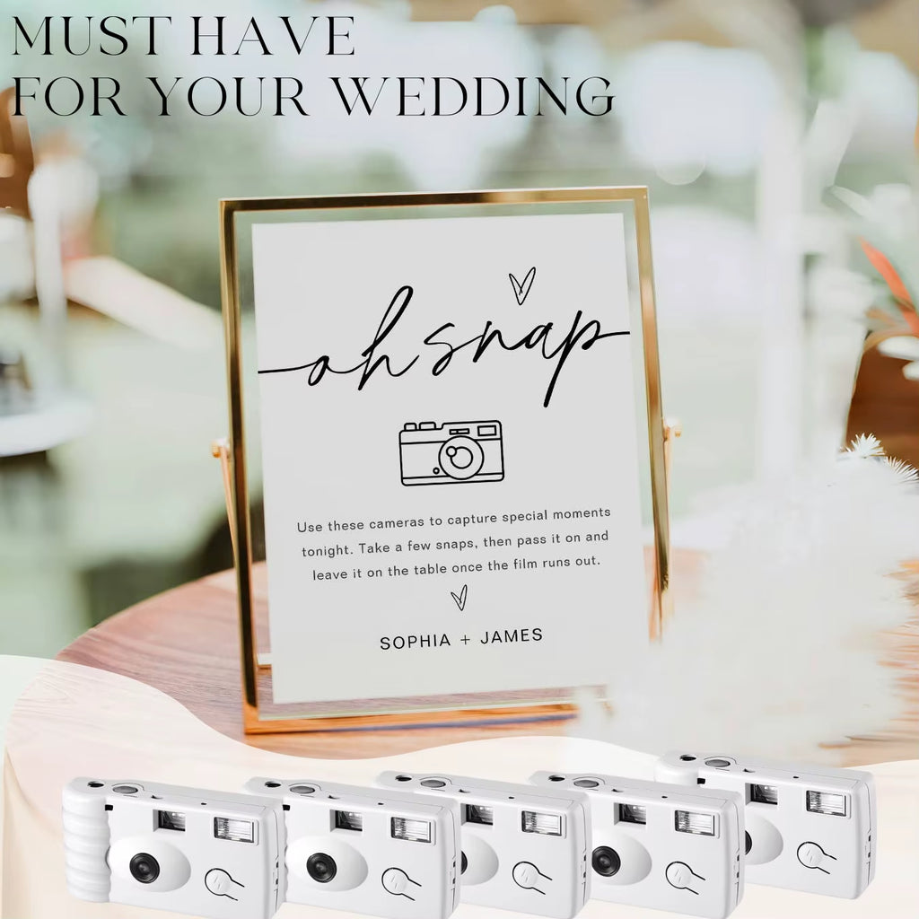 12-Pack Disposable Wedding Film Cameras with Flash - Single Use Cameras for Weddings, Birthdays, and Baby Showers (17 Photos Each)