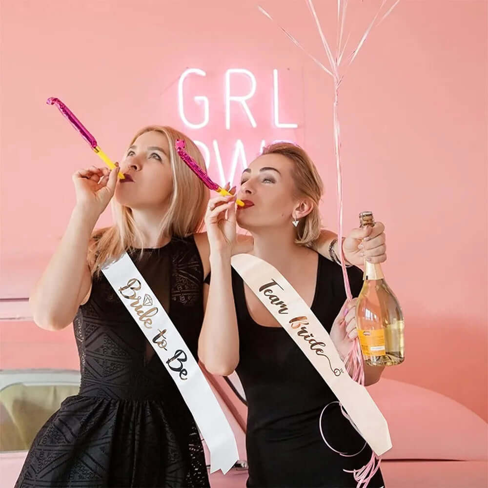 team bride satin sash